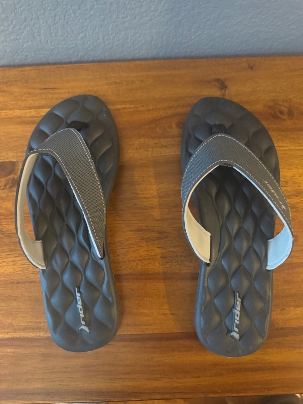 Rider Gray & Black Flip Flops - Women’s Size 9